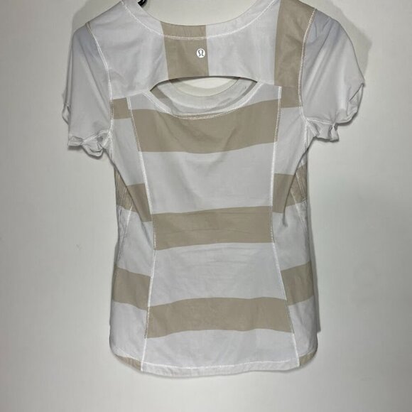 Lululemon Lightened Up Short Sleeve Stroll Striped Printed Top - Picture 5 of 5